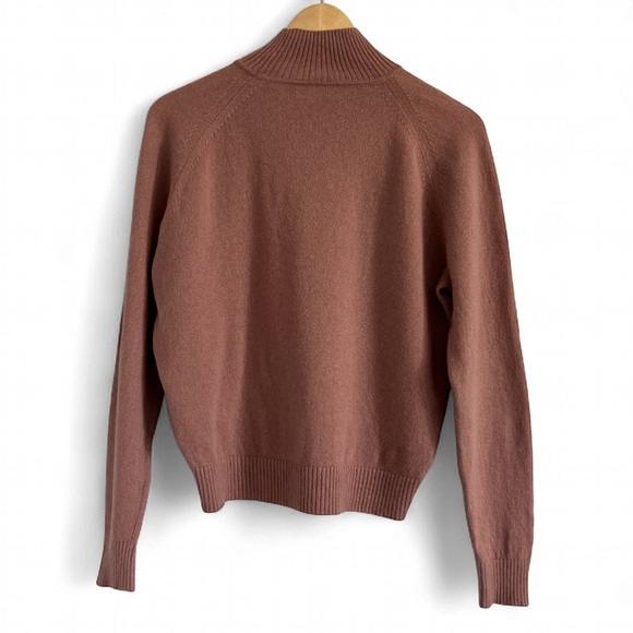 Babaton Cashmere Wool Rose Mock Turtleneck High-Low Sweater - Picture 2 of 3